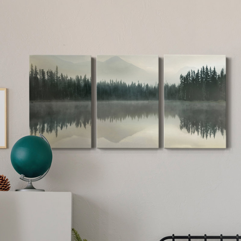 Jade Reflection - toile tendue avec châssis de qualité supérieure - prête à être accrochée, H 60 po x l 120 po x P 1 po