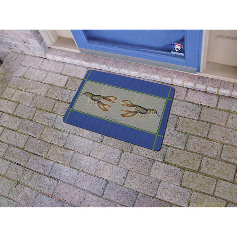 Tapis d'intérieur / extérieur antidérapant Coastal Lobster, Rectangle 1 pi 6 po x 2 pi 2 po