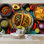 Papier peint adhésif autocollant mexicain platillo tacos barbacoa végétarien amovible papier contact mural pour salon Chambre à coucher H 100 po x l 144 po