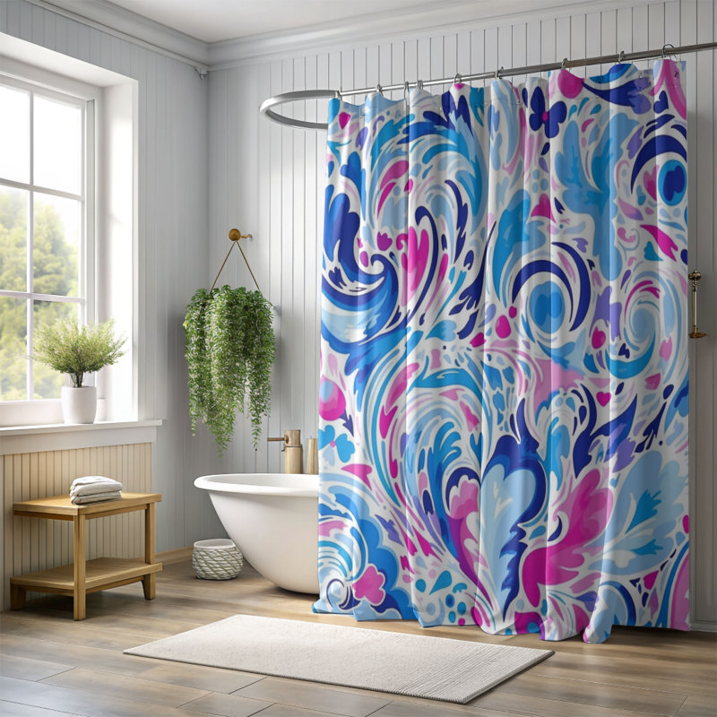 Chic Abstract Designs - Rideau de douche standard 1 pièce, H 74 po x l 71 po