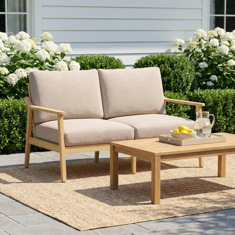 Evie 53.54'' Wide Loveseat with Cushions