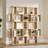 5-tier Geometric Bookcase, S-shaped Modern Bookshelf Set Of 2, 62.6" Tall Room Divider Book Shelf, Decorative Display Shelf-1232749704
