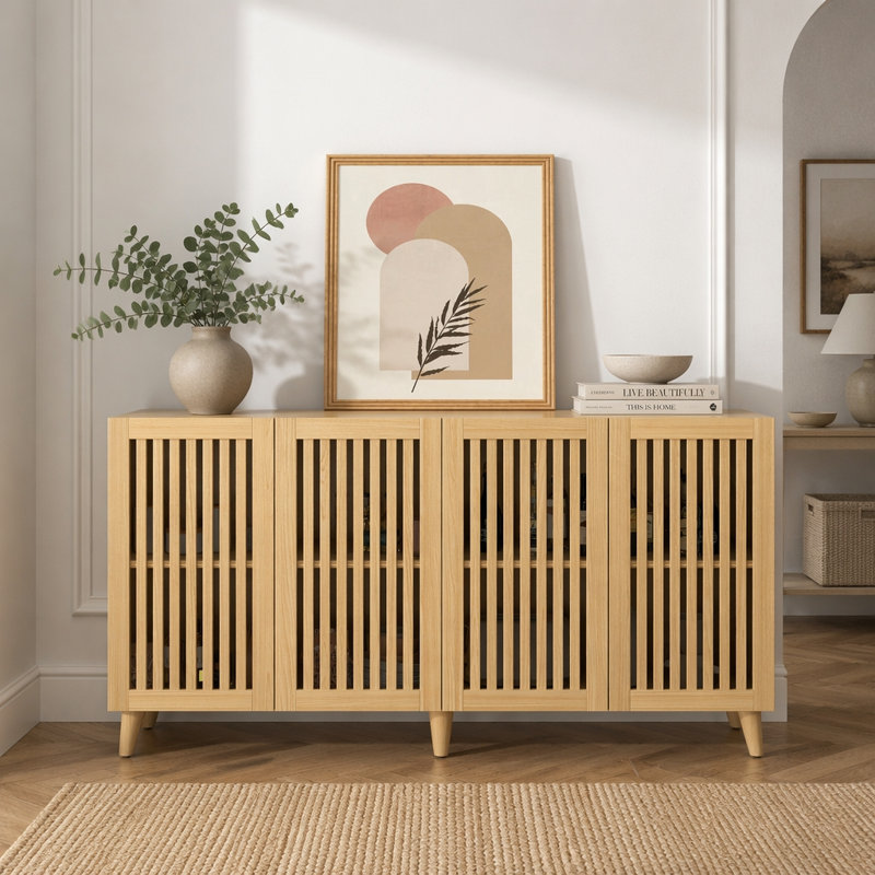 Armoire de rangement à 4 portes, buffet pour la salle à manger de la cuisine