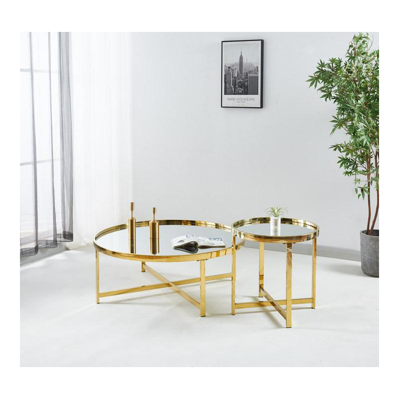 Bayah Cross Legs Coffee Table, Gold