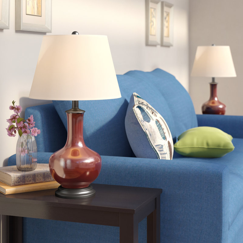 Alexandra Glass Table Lamp, Cammy Red