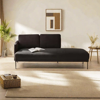 Solid Wood Frame Indoor Chaise, Comfy Seat Cushion