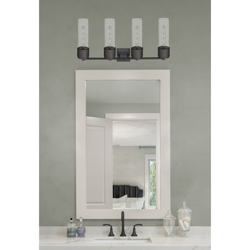 Éclairage pour meuble-lavabo mural 4 lumières 12 "Bolivar, Bullé, Noir mat