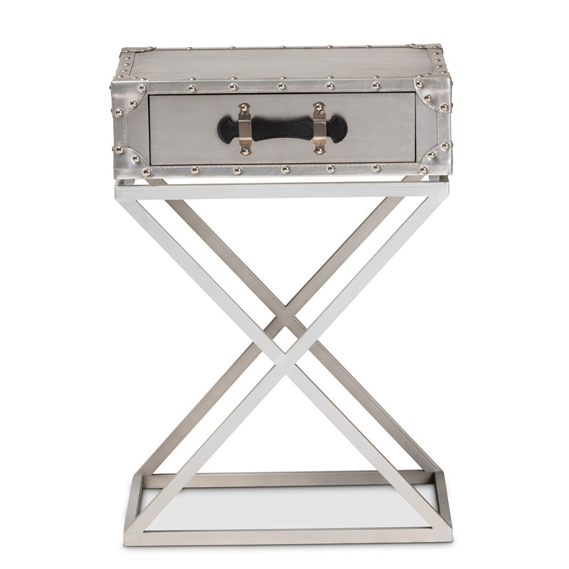 48cm W Metal Bedside Table