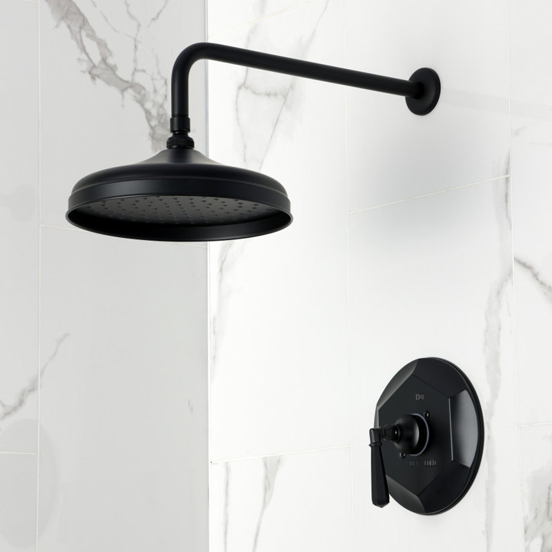 Robinet de douche à poignée simple en laiton Kingston, garniture seulement Kingston, Noir mat