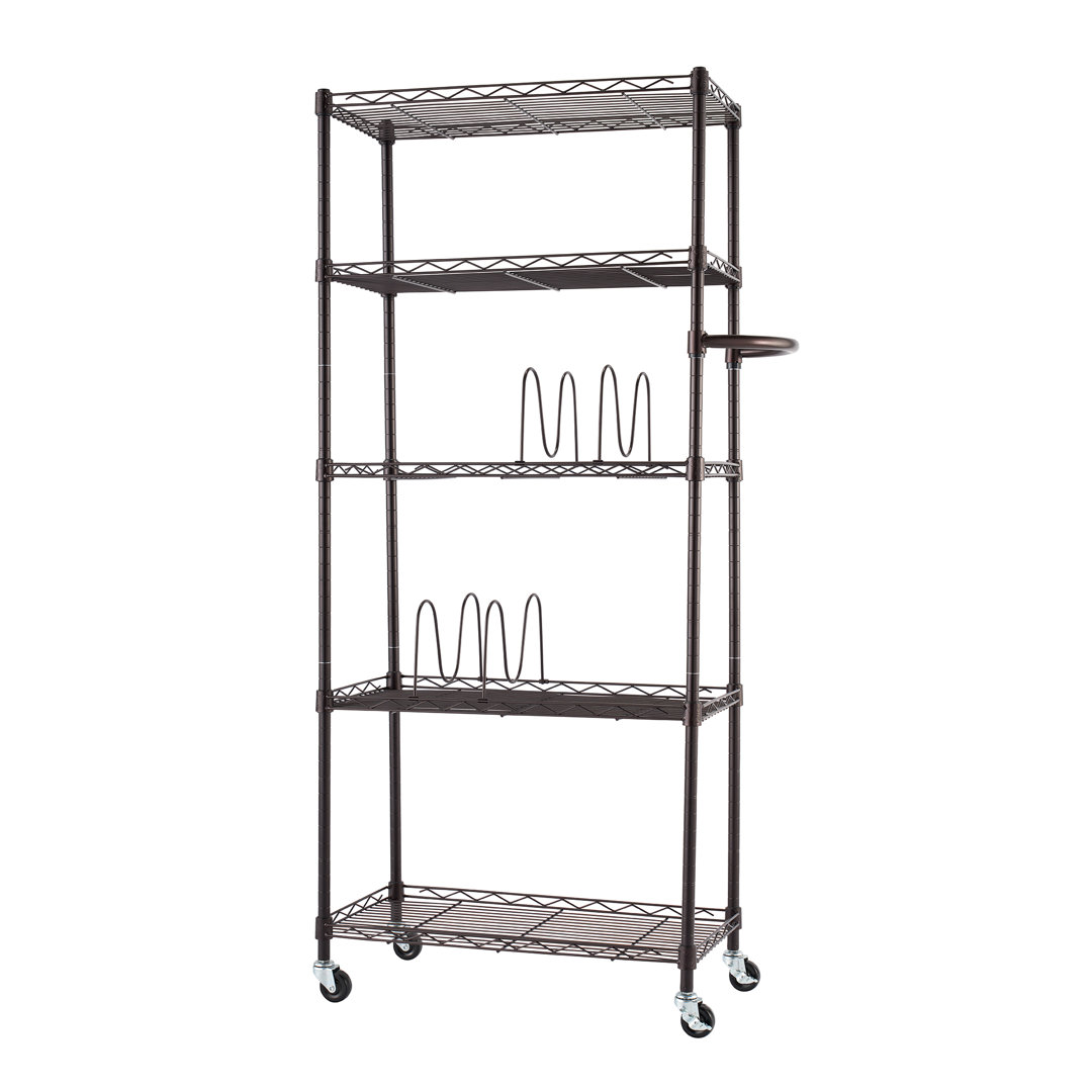 TRINITY BASICS EcoStorage 5-Tier NSF Pantry Organizer w/ Dividers & Wheels (24 in. W x 12 in. D) Trinity 