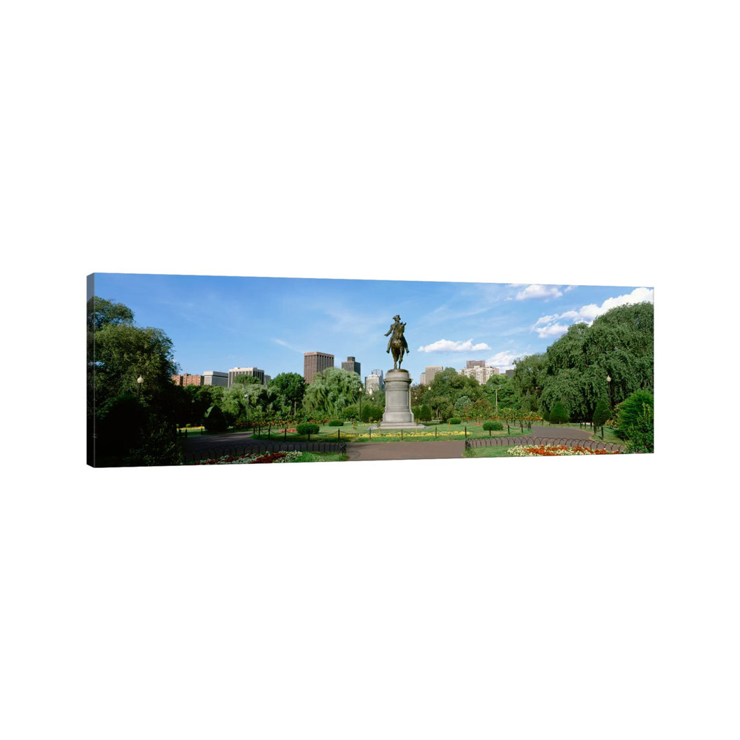George Washington Equestrian Statue, Boston Public Garden, Boston, Massachusetts, USA - Wrapped Canvas Panoramic Print