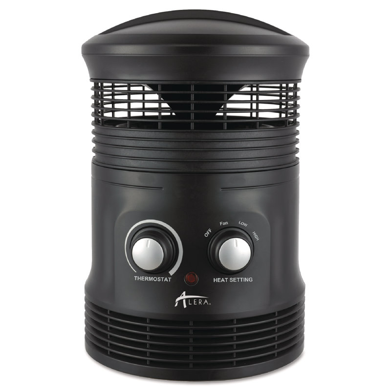 Alera Black Compact Electric Space Heater with Thermostat