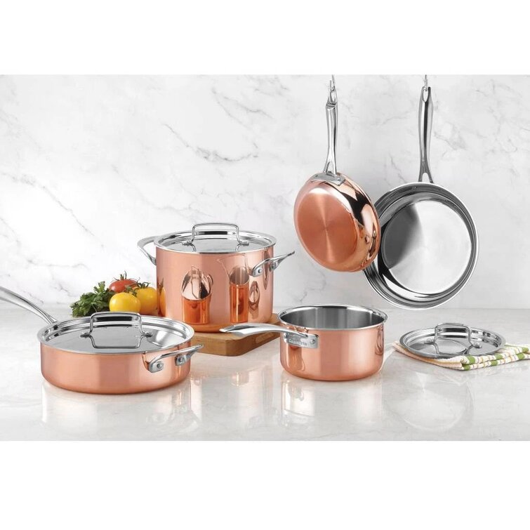 Gibson Home Ansonville 8 Piece Stainless Steel Cookware Set with Rose Gold  Handles in 2023