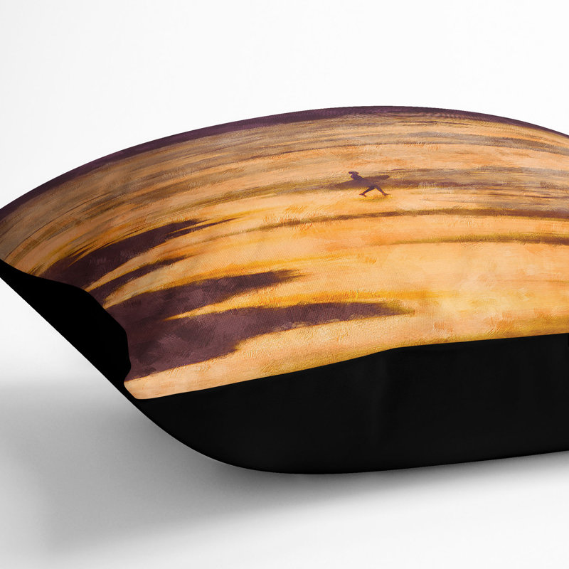 Heading into the Surf Cushion with Filling, 55cm H x 55cm W x 20cm D, Black