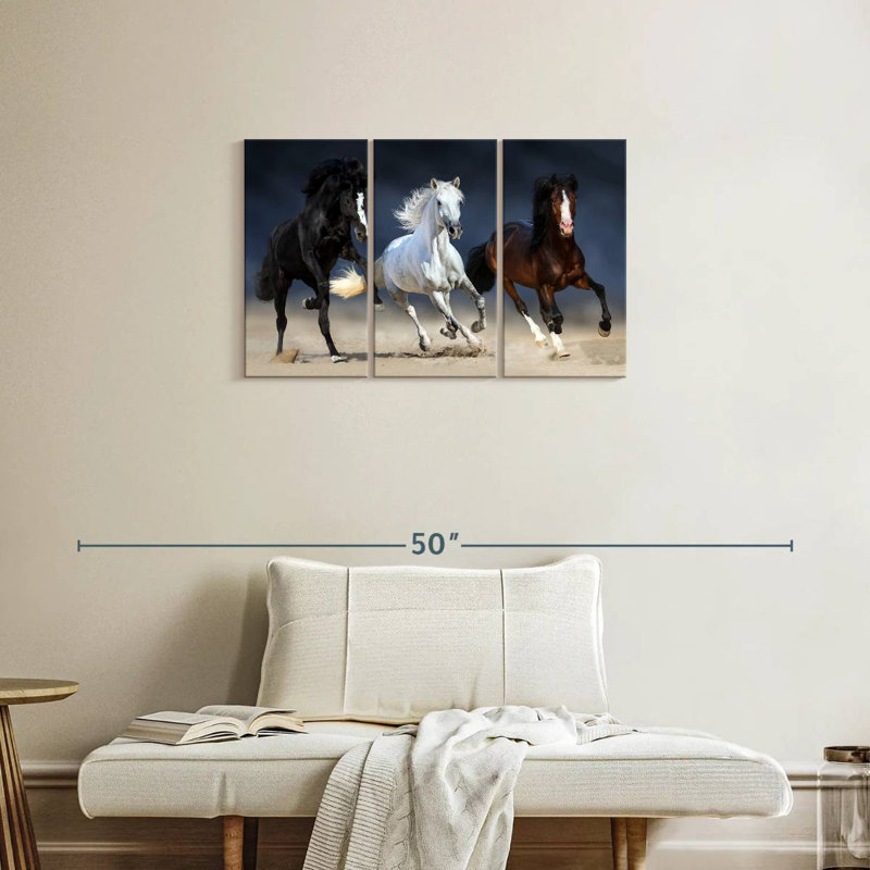 Wild Colorful Horses, 20" H x 33" W