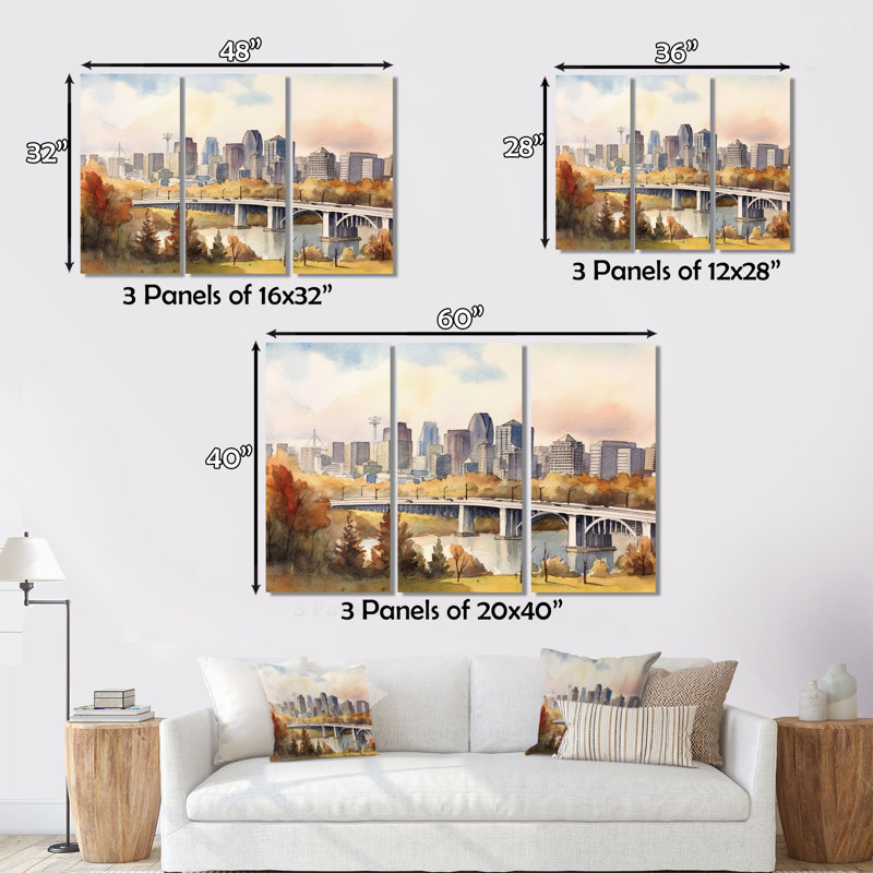 Edmonton Landscape Cities & Countries Wall Decor on Metal