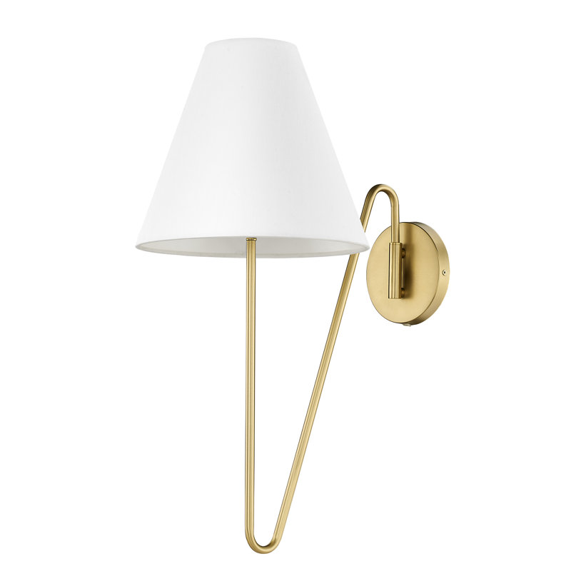 Steel Swing Arm Sconce, Brushed Champagne Bronze
