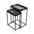 Avron Metal Nesting Table for Living Room Furniture, Modern Nest of End Table, Side Tables with Glass Top