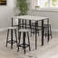 6PC Industrial Dining Table And Stools Set Grey-101575894-101772582