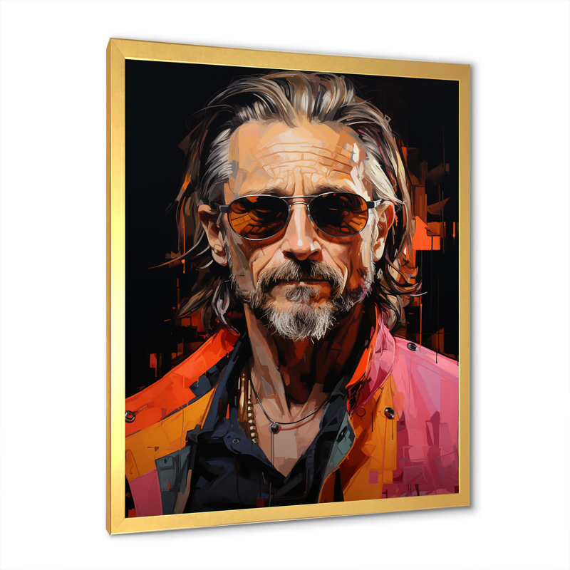 «Pop Art Olive Oldman Portrait», reproduction d'art sur toile_105811, H 44 po x l 34 po x P 1,5 po, Encadrement doré