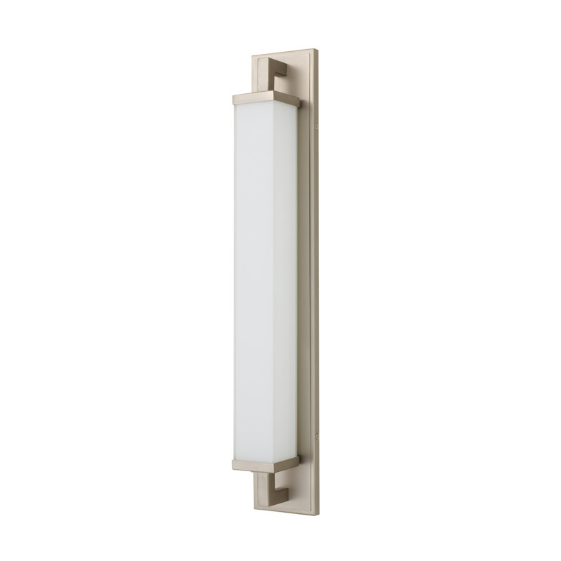 28-Inch Brushed Nickel Integrated LED Bathroom Vanity Light Strip, Ceiling Mount, Three Color Temperatures
