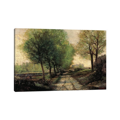 Tree-Lined Avenue In A Small Town, 1865-1867 by Alfred Sisley - Wrapped Canvas Painting