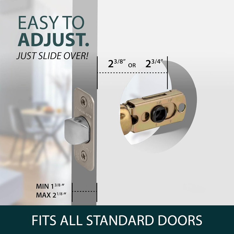 Loquet de porte rond d'intimité à 2 broches Mega Handles pour demi-lune | Loquet de remplacement universel pour portes gauches / droites