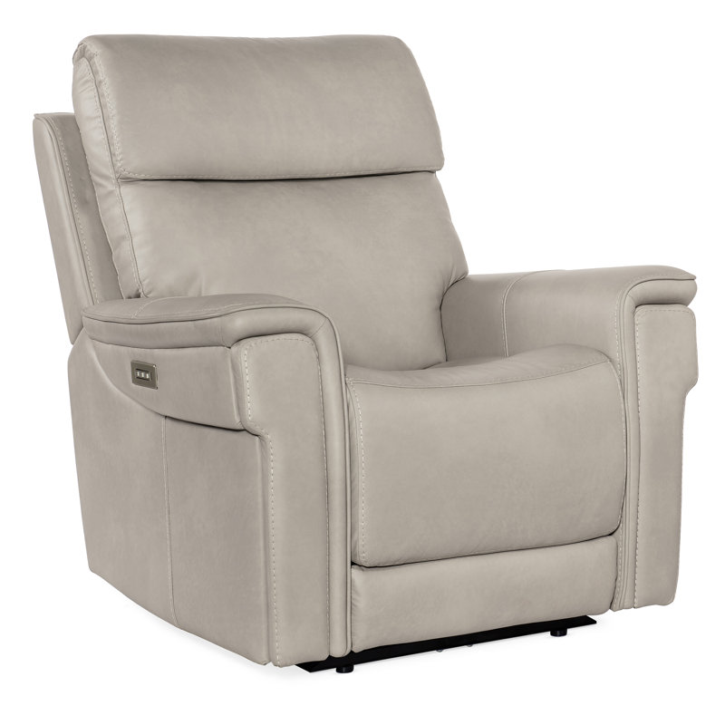 MS Recliner, Beige Genuine Leather