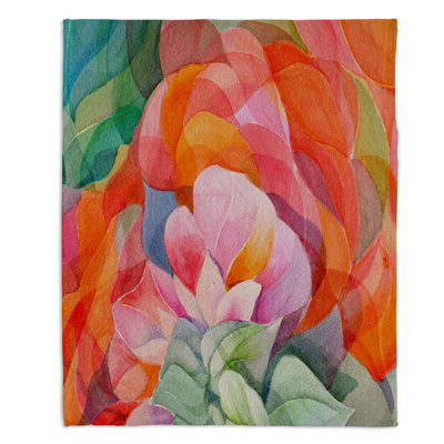 Couverture sherpa doux en fleur
