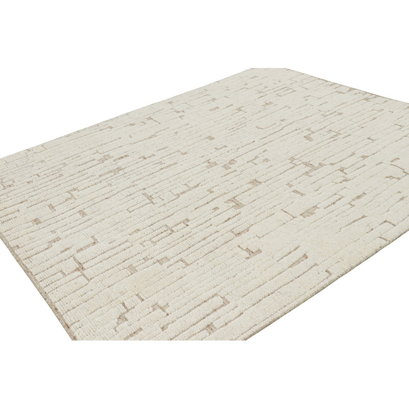 Hand Knotted Wool Geometric Area Rug, Rectangle 10' x 14'