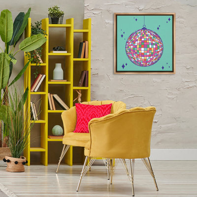 Geometric Modern Disco Ball Floating Frame, design by Sazerelli Designs