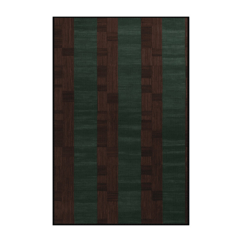 Tapis damier noir lavable à la machine, Rectangle 5 pi x 7 pi
