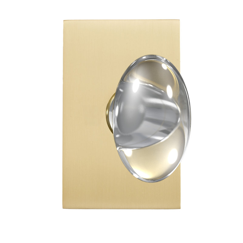 Fausse poignée en verre Bravura 928-8, Laiton satiné