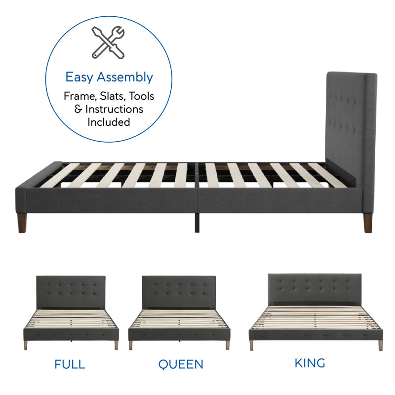 Monona Upholstered Platform Bed, Antonio Midnight, Queen