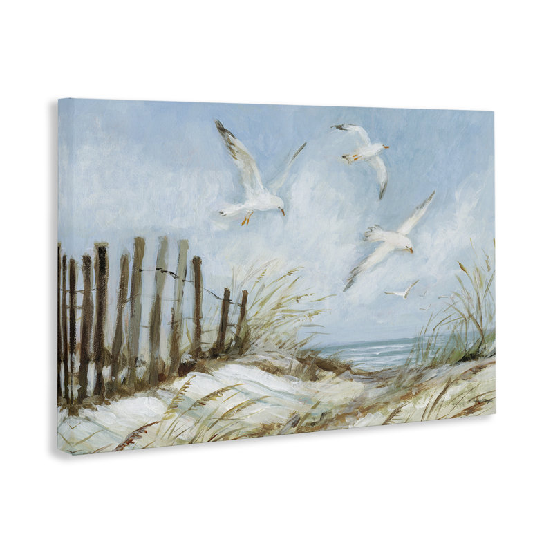 «Seagulls Over Beach Path», art mural par Susan Winget, H 20 po x l 30 po