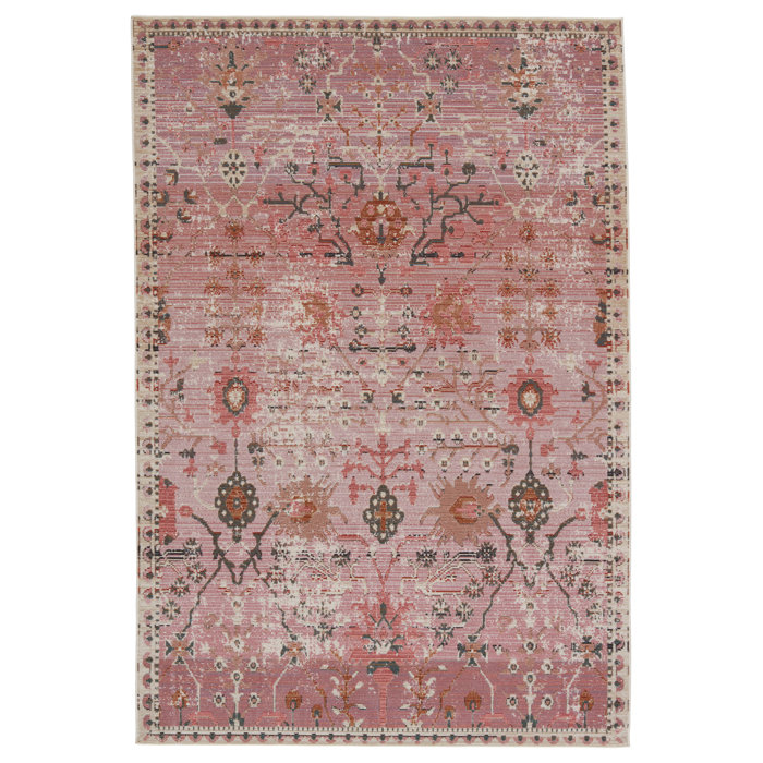 Mistana™ Gagliano Floral Pink Indoor / Outdoor Area Rug & Reviews | Wayfair