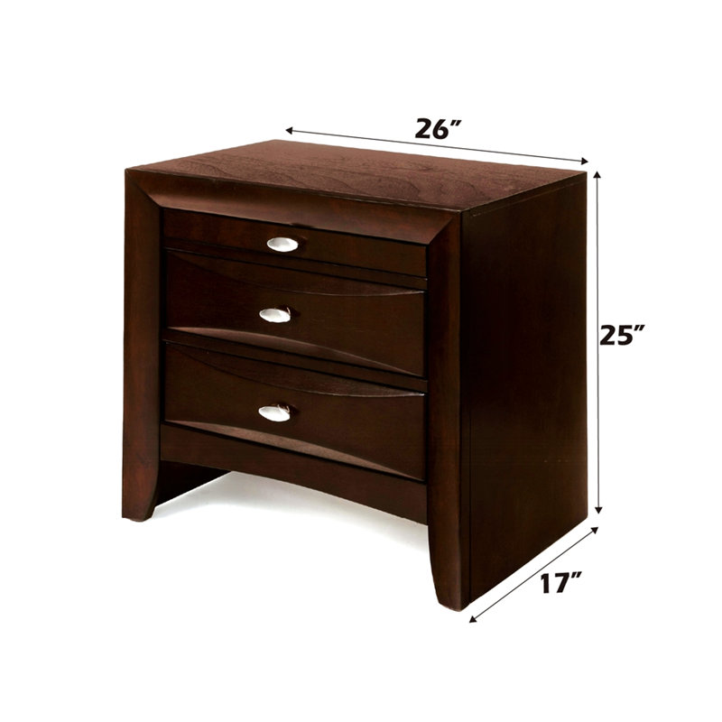 Table de chevet 2 chambres avec 1 plateau coulissant portatif pour un rangement efficace