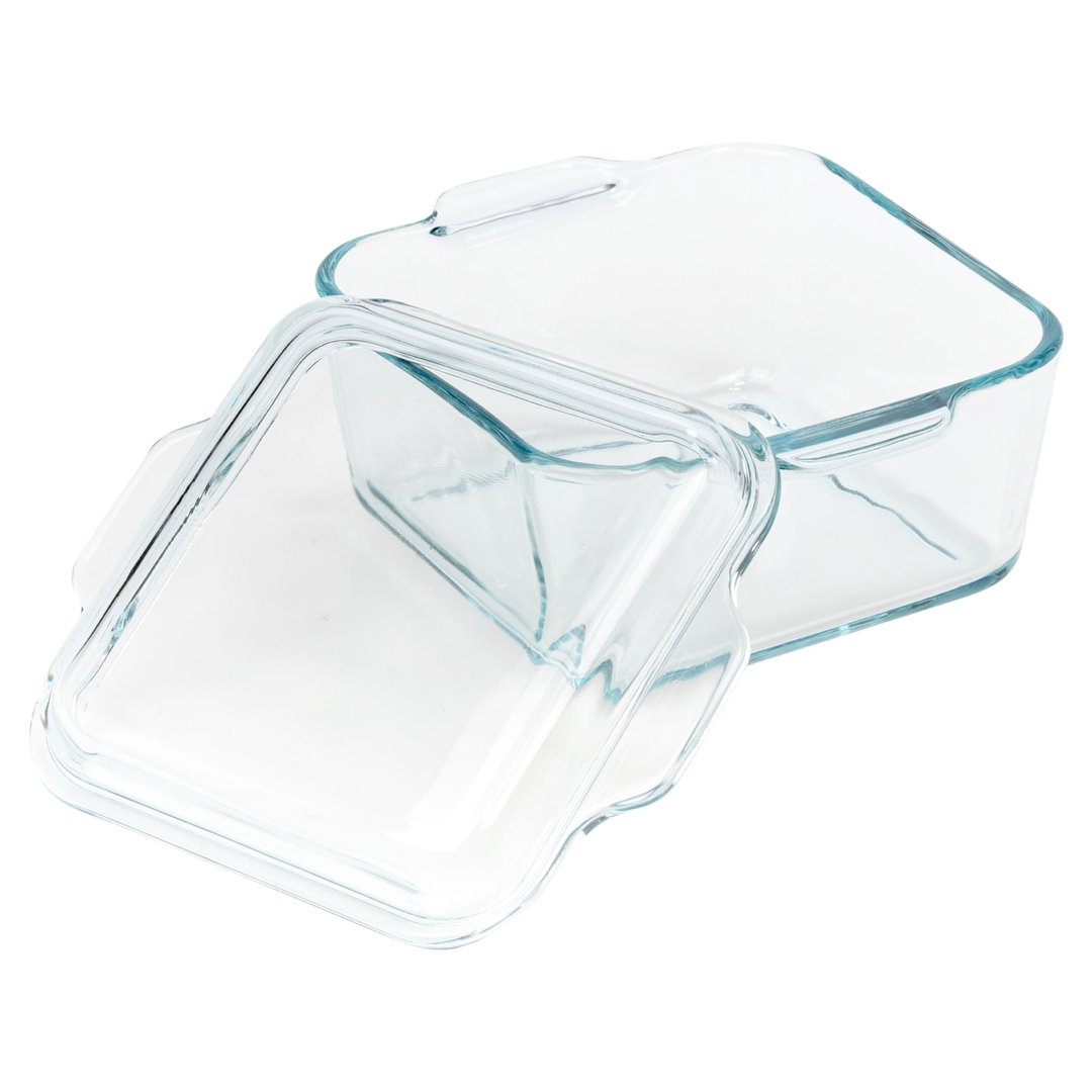 1L Glass Casserole Dish with Lid Borosilicate Ovenware