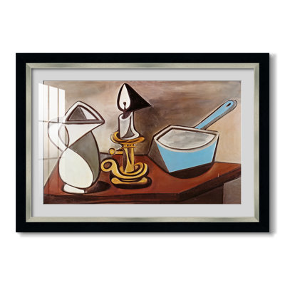Pichet, chandelle et poêle émaillée, 1950 - Pablo Picasso - Reproduction encadrée sur mesure