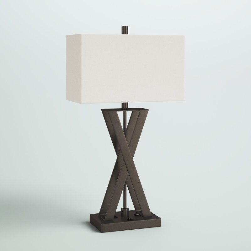 Lampe de table 29 "avec prise USB et prise Keanu, Bronze foncé
