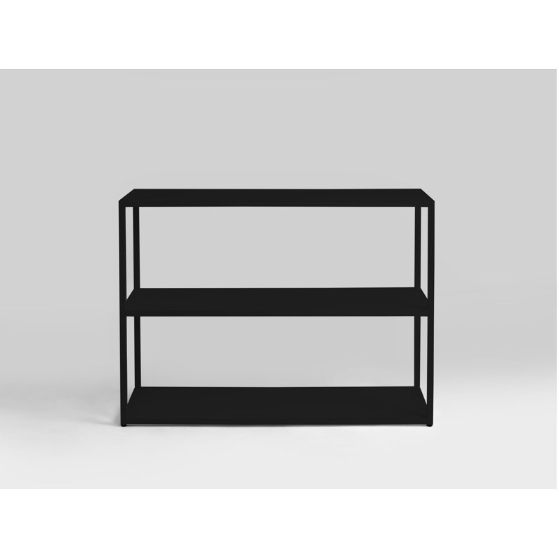 Rayne 75cm H Steel Geometric Bookcase, Black, H75 x W150 x D35cm