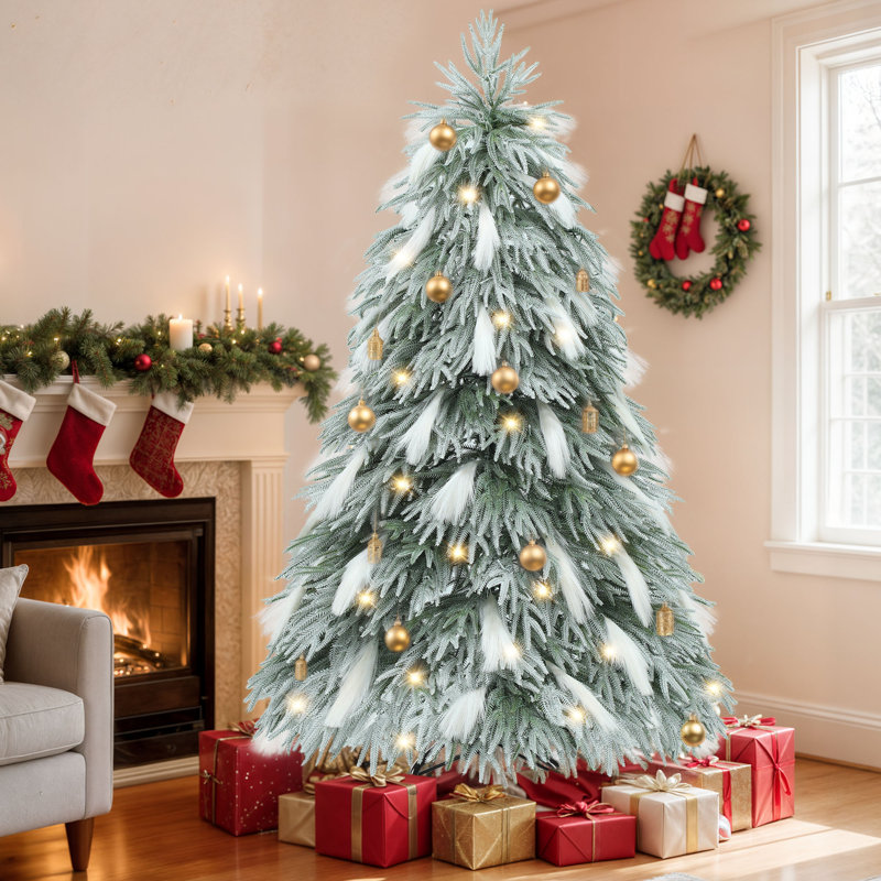 Arbre de Noël artificiel épinette illuminé 6 pi avec éclairage réglable