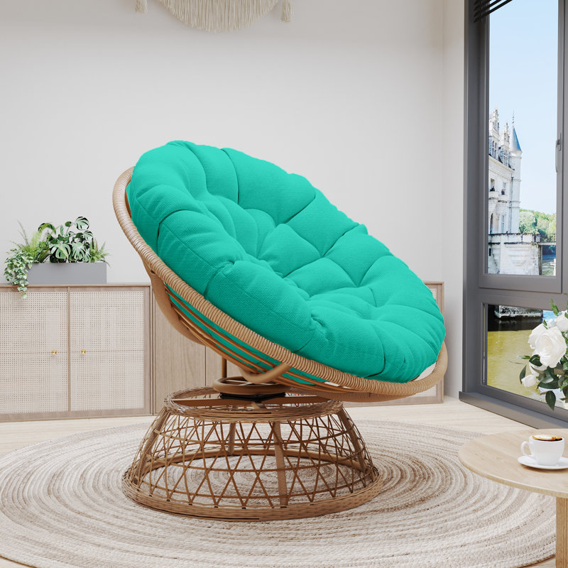 Chaise de patio avec coussins Mayen, Bleu aqua