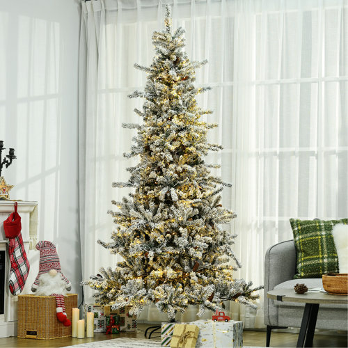 The Holiday Aisle® 7.5' Lighted Spruce Christmas Tree | Wayfair