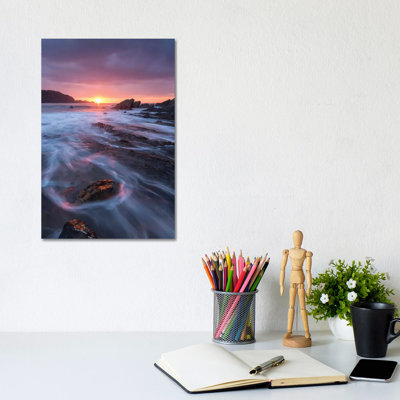 Sunset Seascape 1 Piece Wrapped Canvas Wall Art