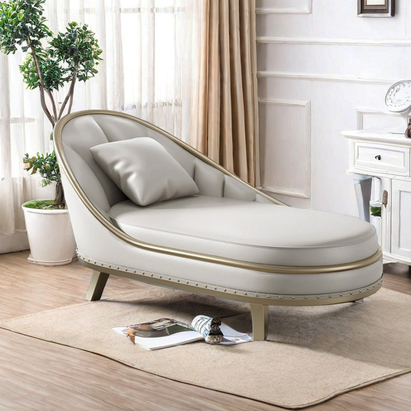Luxueuse chaise longue d'intérieur, structure robuste, Accoudoir à gauche (vu de face)