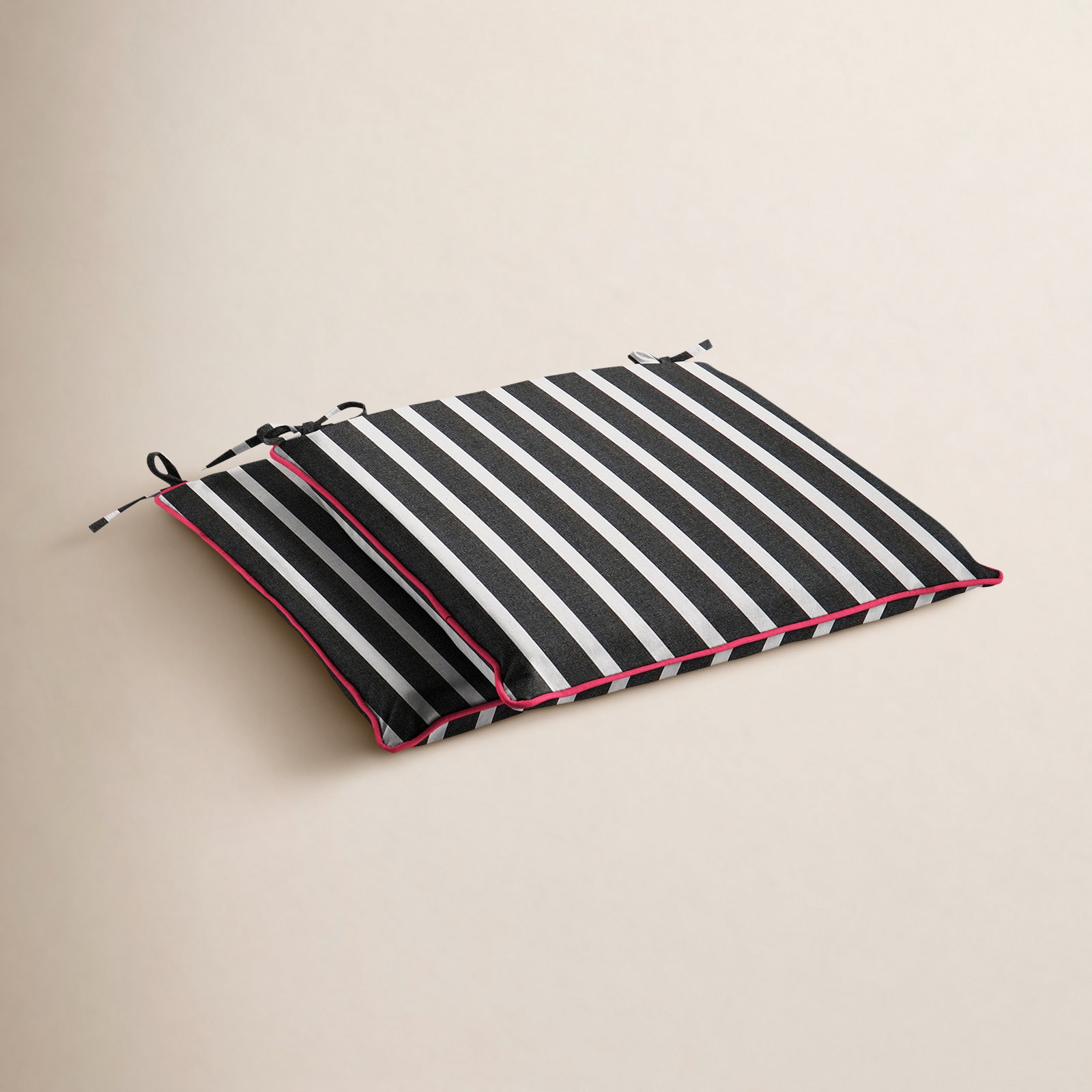 Rennifer Sunbrella® Chair Pad Cushion, Black/Pink, 2" H x 19" W x 19" D