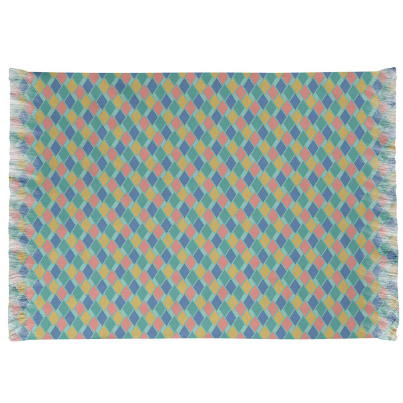 Tapis bleu/jaune rétro diamants Mcguigan, Oui