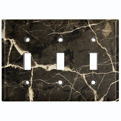 Patterned 3 - Gang Toggle Light Switch Standard Wall Plate