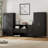 63" H x 31.5" W x 15.7" D Wood Pantry Cabinet Set with Adjustable Shelf-2066179618
